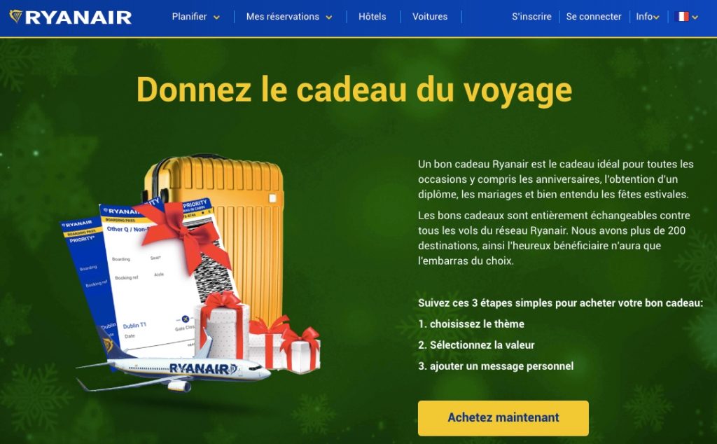 Bon d'achat Ryanair